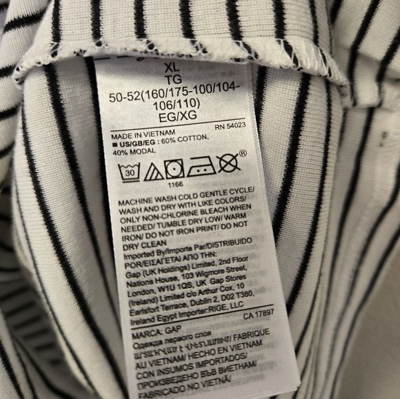 Gap Favorite Henley stripes t-shirt black white XL - Picture 6 of 8